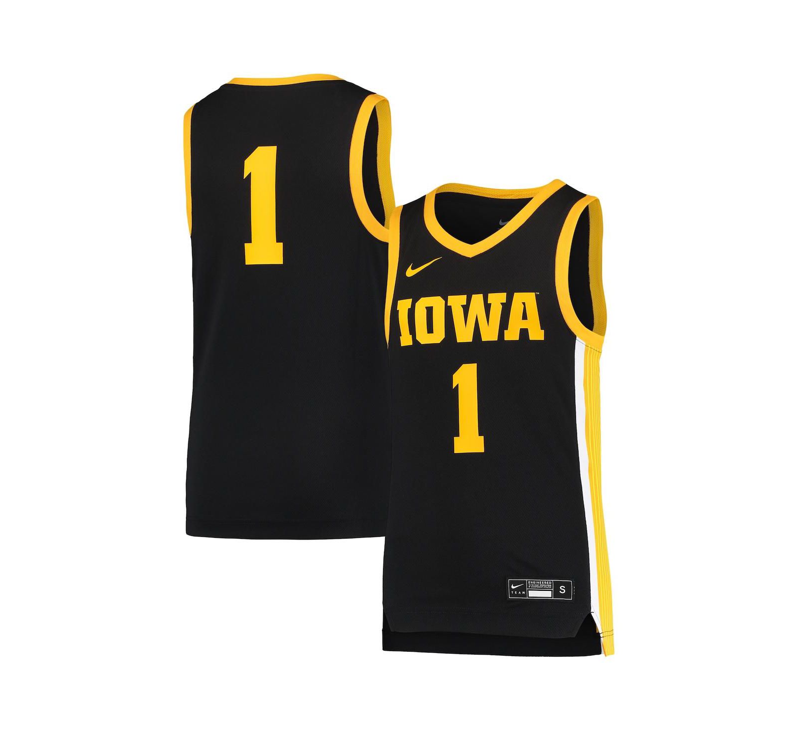 Детская баскетбольная джерси Nike 1 Black Iowa Hawkeyes Team Replica