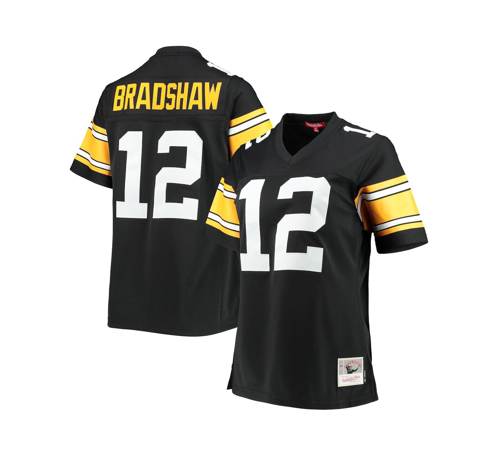 Женская джерси Mitchell & Ness Terry Bradshaw Black Pittsburgh Steelers Legacy Replica Player