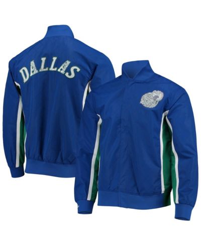 Мужская куртка Mitchell & Ness Dallas Mavericks Blue Hardwood Classics 75th Anniversary Authentic Warmup на кнопках