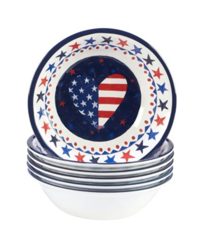 Certified International Stars & Stripes Melamine Bowls, Set of 6