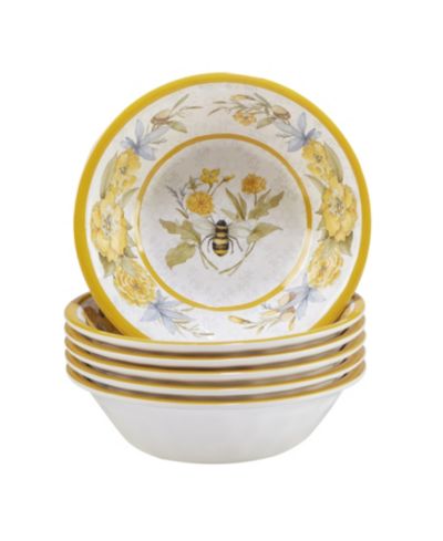 Certified International Bee Sweet Melamine Bowls, Set of 6