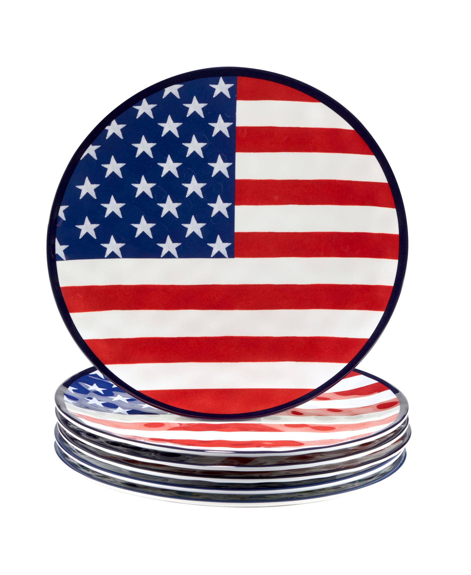 Меламиновые тарелки Certified International Stars & Stripes, набор из 6 штук