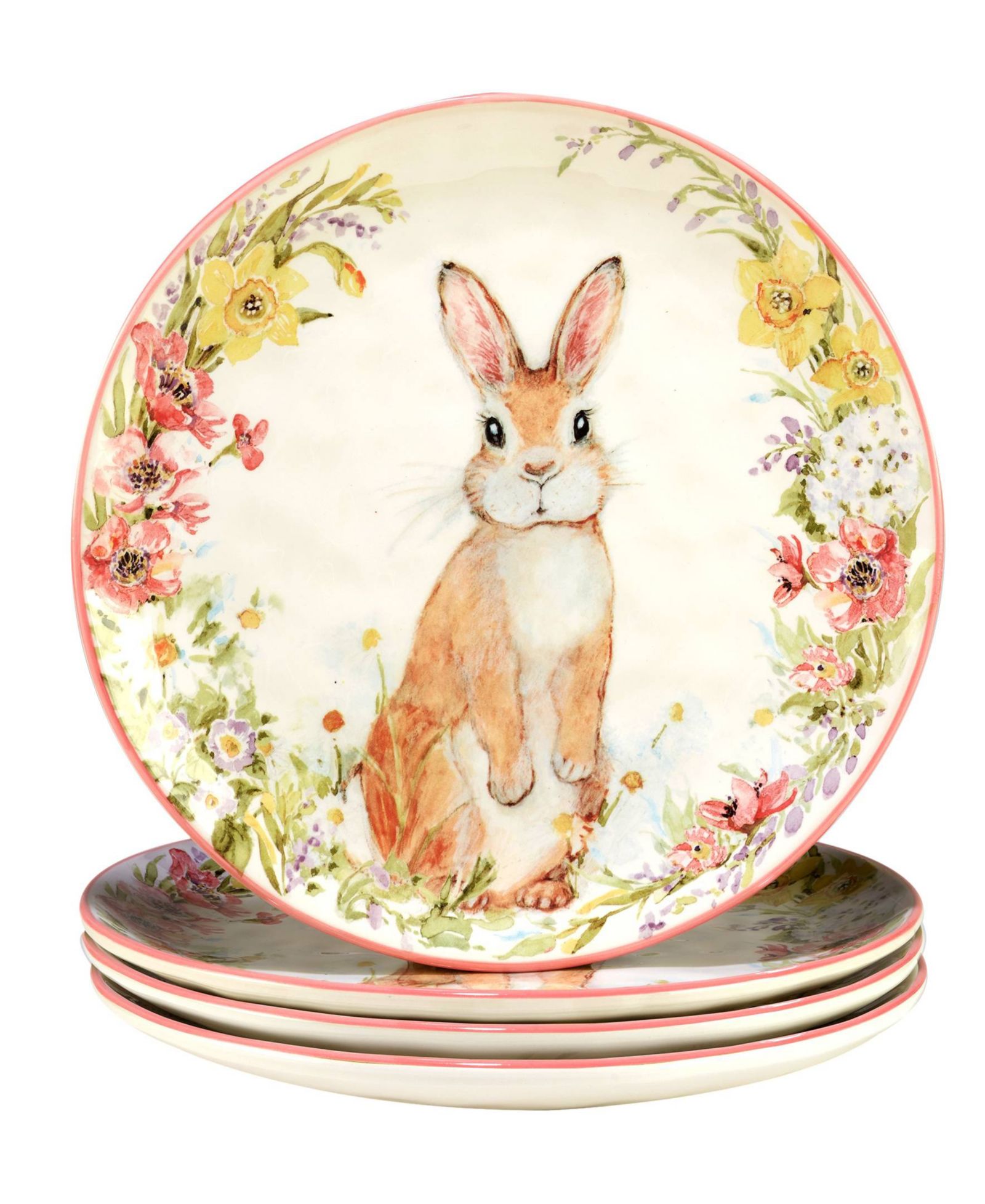 Certified International Easter Garden Dinner Plates, Set of 4