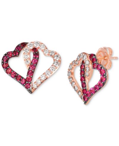 Серьги-гвоздики Le Vian® Passion Ruby (5/8 ct. t.w.) & Nude Diamond (1/2 ct. t.w.) в 14k Rose Gold