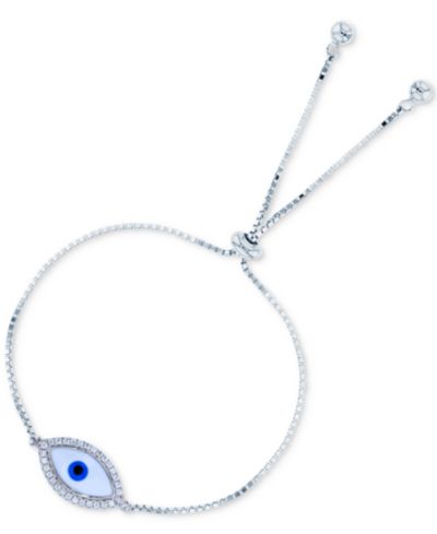 Браслет Bolo с кубическим цирконием и эмалью Evil Eye