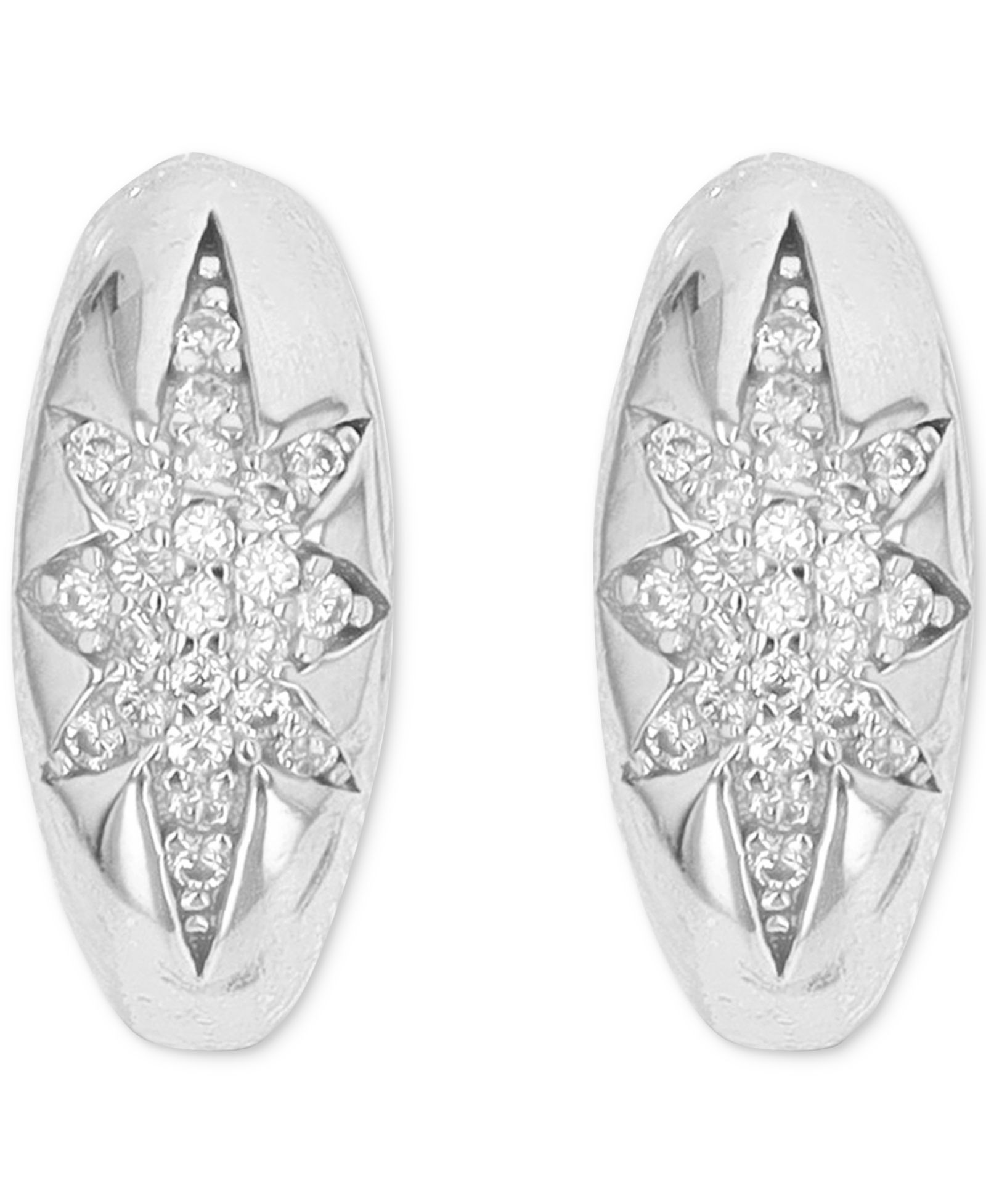 Серьги-кольца Cubic Zirconia Small Huggie Hoop в стерлинговом серебре, 0.57"