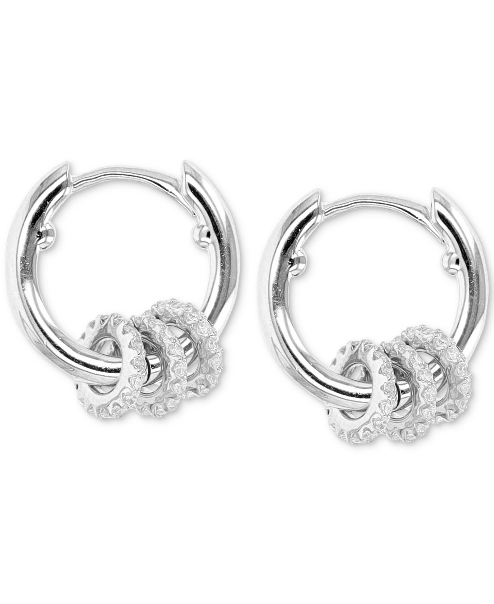 Серьги-кольца с цирконием Rondelle Small Huggie из стерлингового серебра, 0.61"