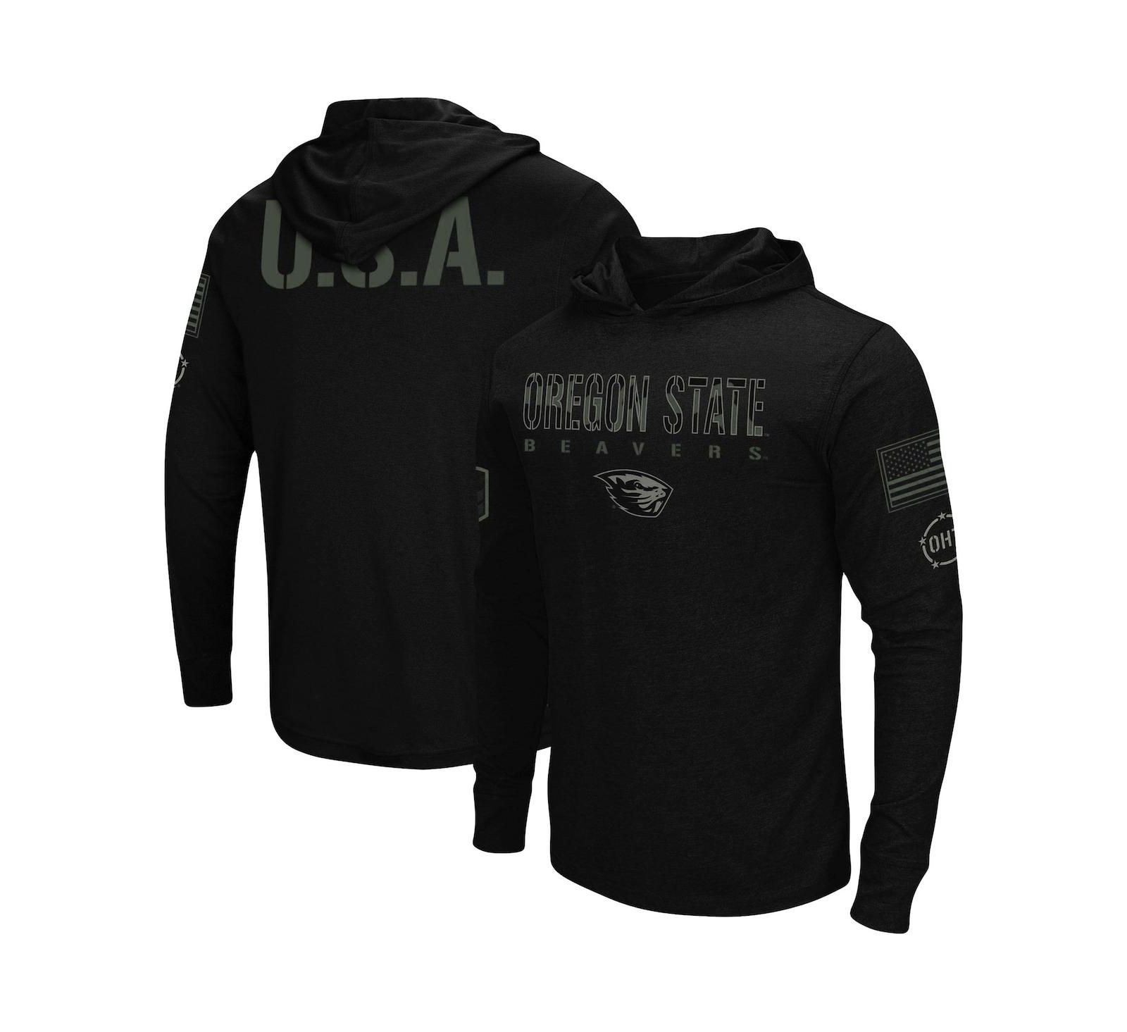 Men's Black Oregon State Beavers OHT Military-Inspired Appreciation Hoodie Long Sleeve T-shirt