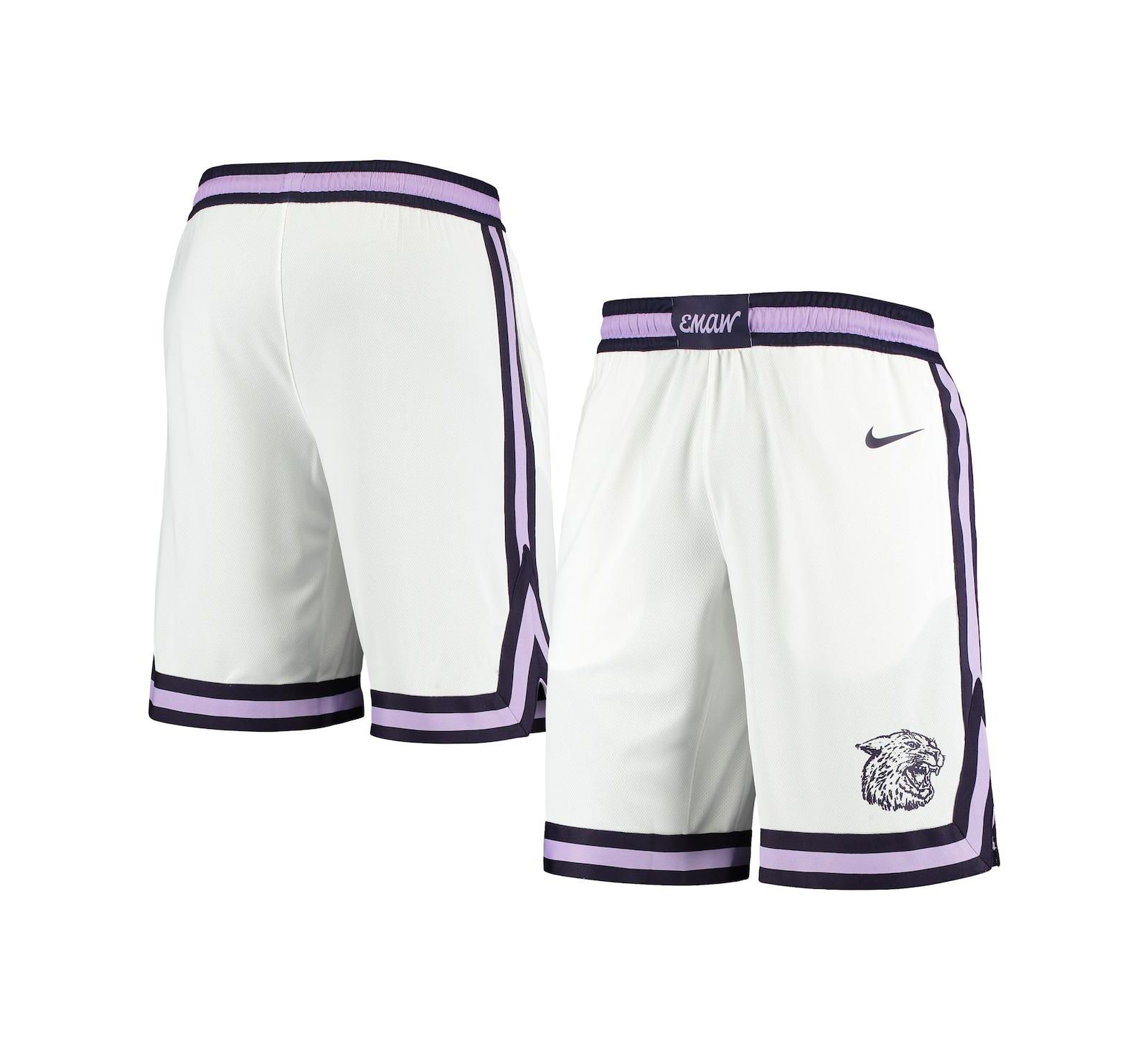 Men's White Kansas State Wildcats Replica Basketball Shorts