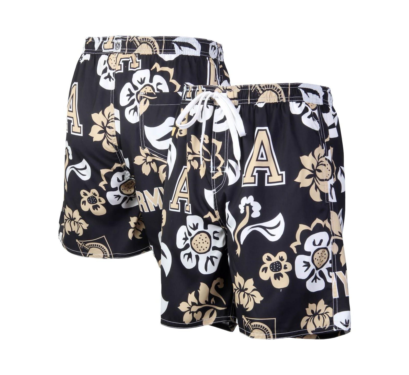 Мужские плавки для плавания Wes & Willy Black Army Black Knights Floral Volley Logo