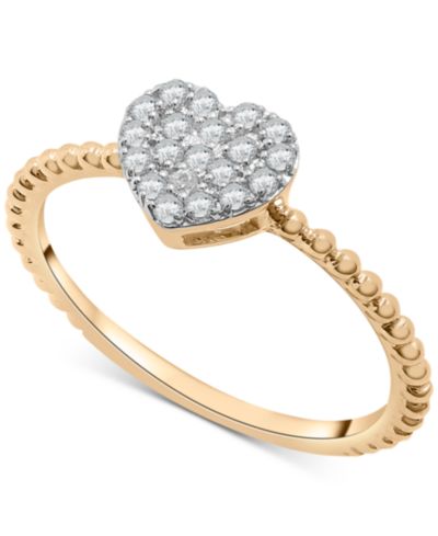 Wrapped™ Diamond Heart Cluster Ring (1/6 ct. t.w.) in 14k Gold, Created for Macy's