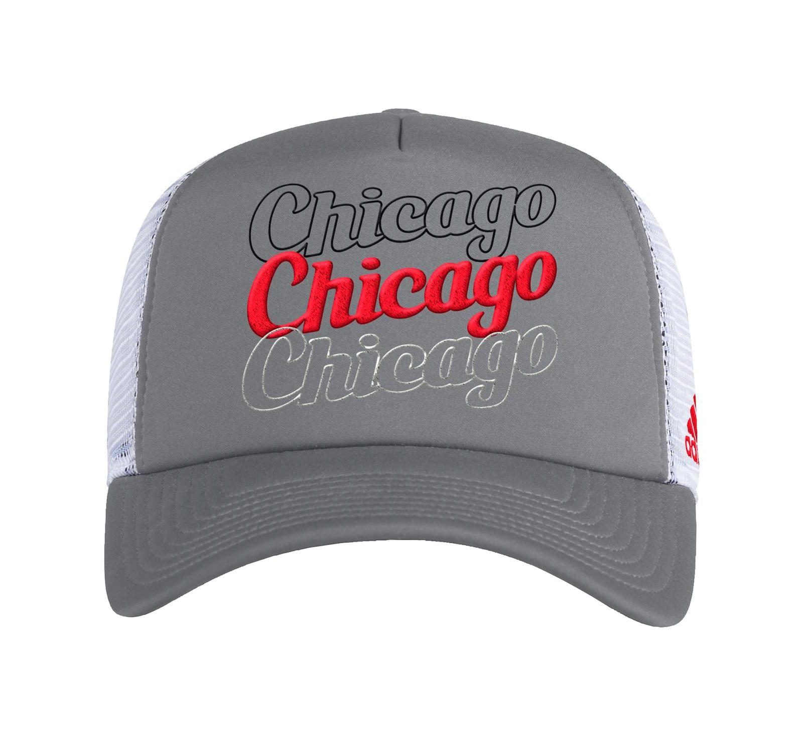 Женская кепка adidas Gray, White Chicago Blackhawks Foam Trucker Snapback