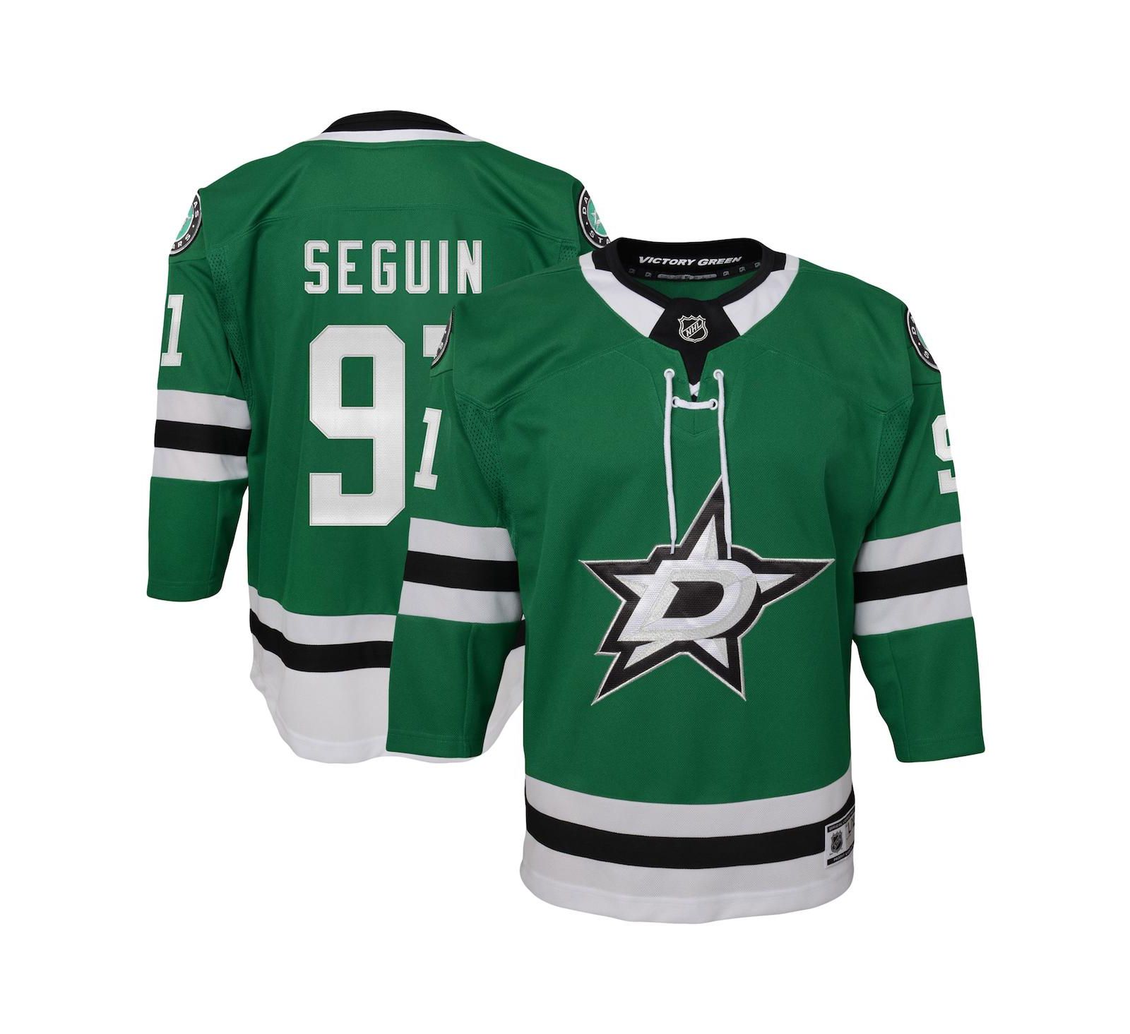 Детская джерси Big Boys Tyler Seguin Kelly Green Dallas Stars Home Premier Player