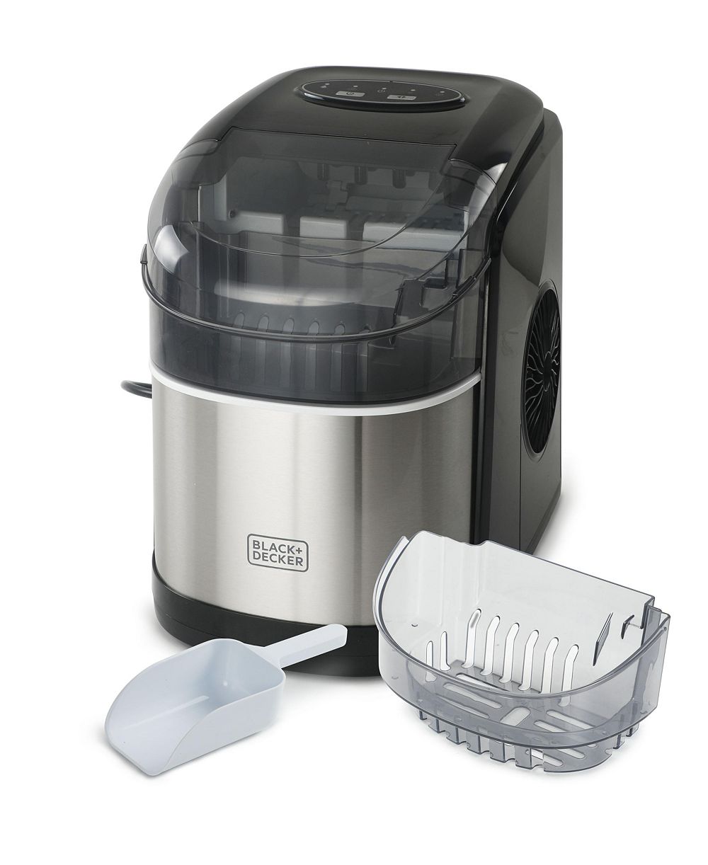Льдогенератор BLACK+DECKER из нержавеющей стали, емкость 26 фунтов, резервуар для воды 1.7 Liter