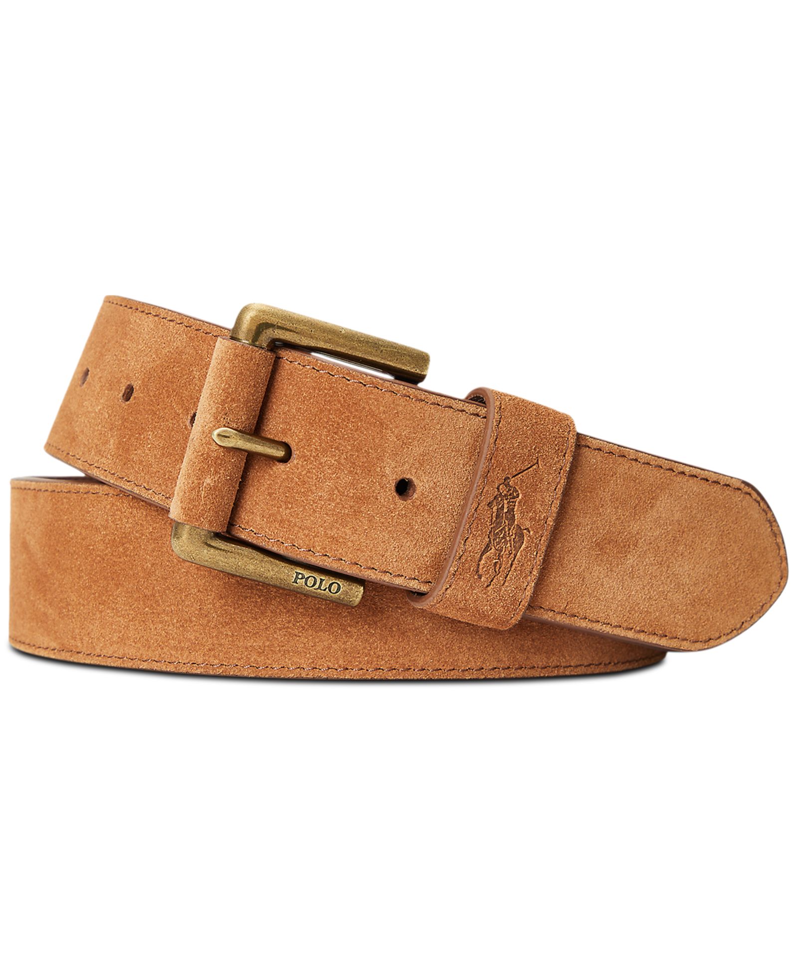 Мужской замшевый ремень Polo Ralph Lauren Roller-Buckle