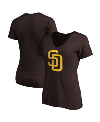 Женская футболка Fanatics Brown San Diego Padres Core Official Logo V-Neck