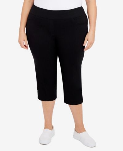 Брюки-капри HEARTS OF PALM с разрезом по низу, Plus Size