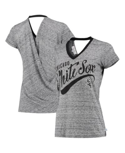 Женская футболка Touch Black Chicago White Sox Hail Mary V-neck Back Wrap
