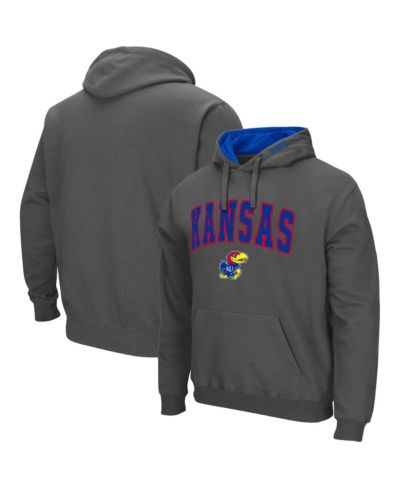 Мужское худи Colosseum Charcoal Kansas Jayhawks Arch and Logo 3.0 Pullover