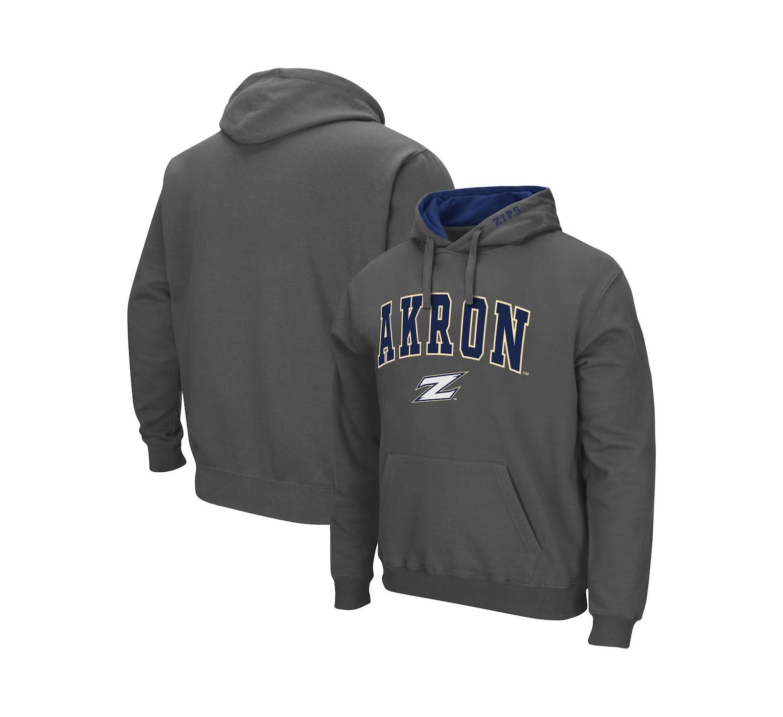 Men's Colosseum Akron Zips Arch and Logo Pullover Hoodie