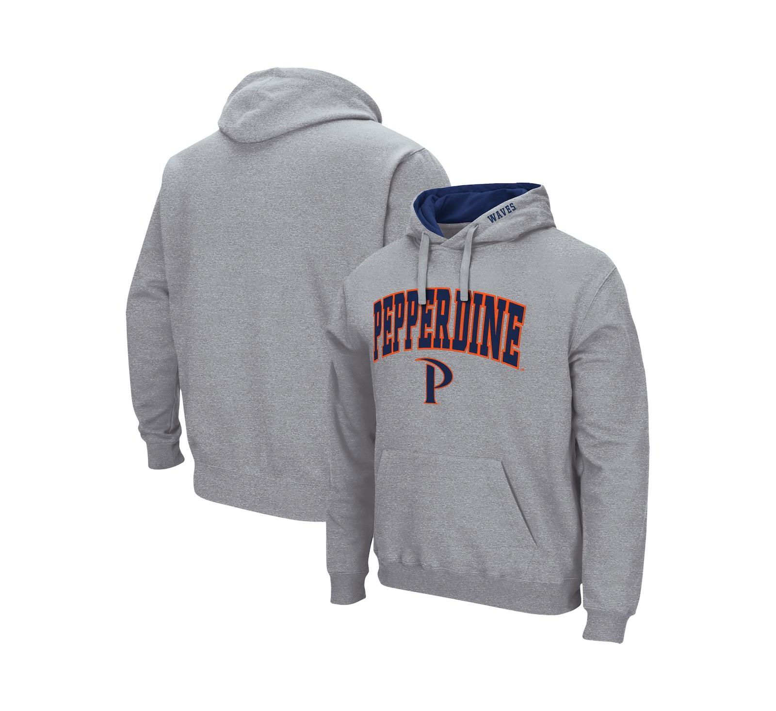 Colosseum Men's Pepperdine Waves Arch and Logo Pullover Hoodie