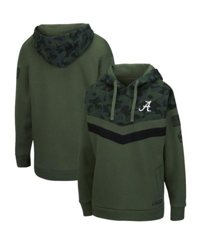 Women's Colosseum Olive, Camo Alabama Crimson Tide OHT Military-Inspired Appreciation Extraction Chevron Pullover Hoodie