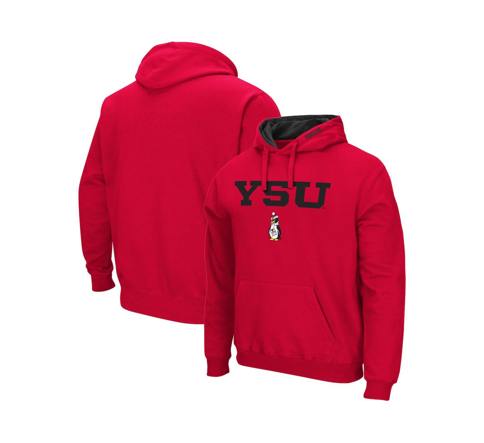 Мужской худи Colosseum Red Youngstown State Penguins Arch and Logo