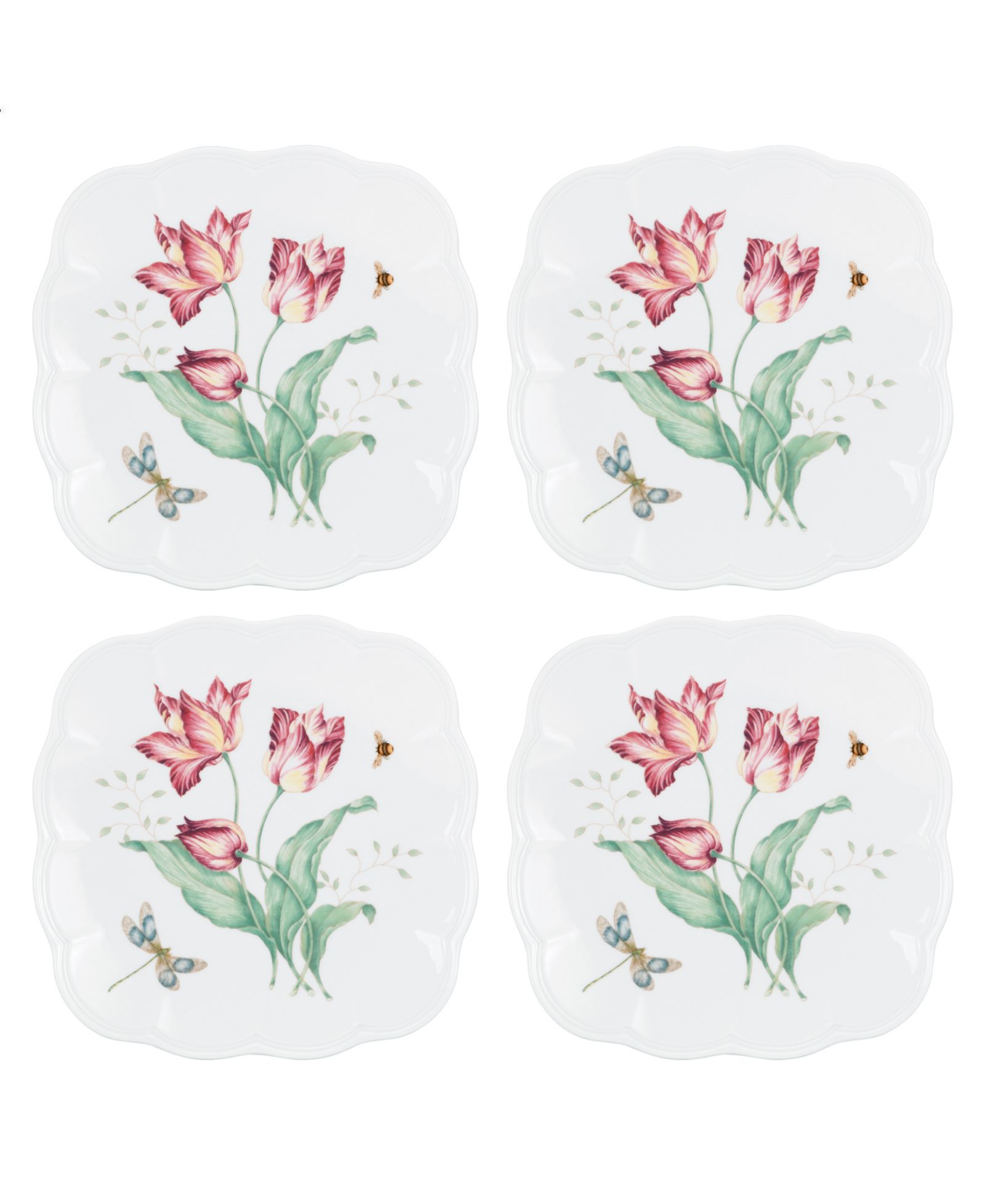 Lenox набор квадратных декоративных тарелок Butterfly Meadow, 4 шт.