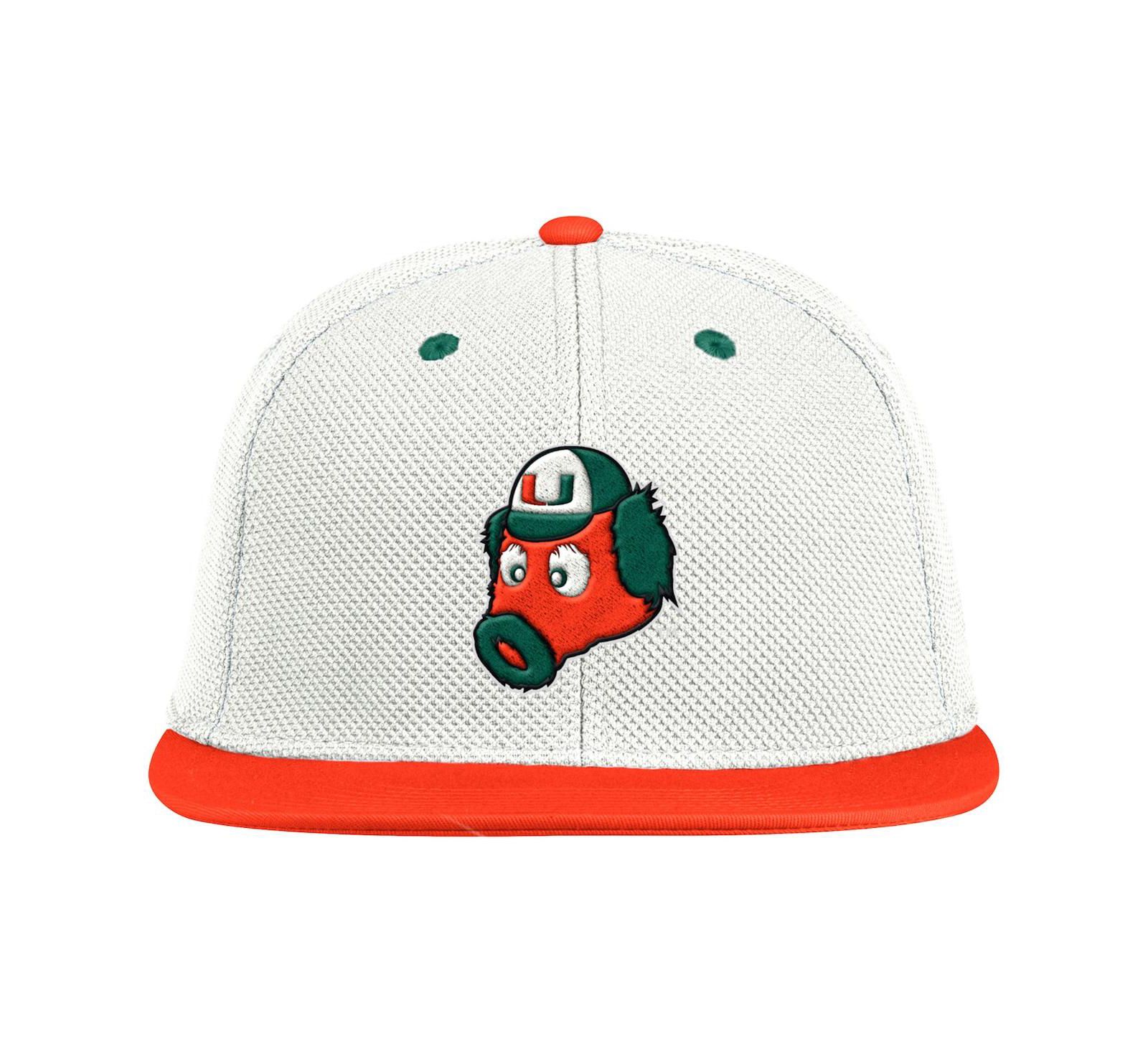 Men's adidas White, Orange Miami Hurricanes Miami Maniac On-Field Baseball Fitted Hat