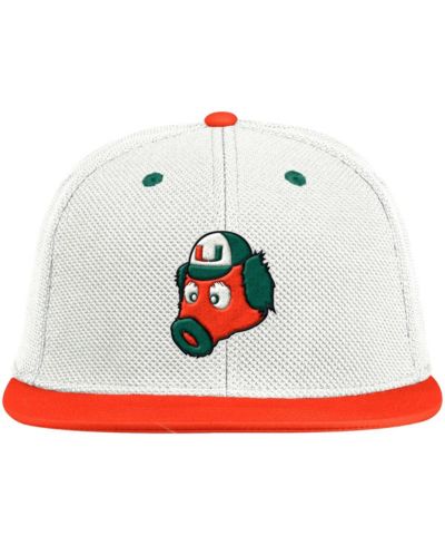 adidas Мужская бейсболка Miami Hurricanes Miami Maniac на поле, White, Orange