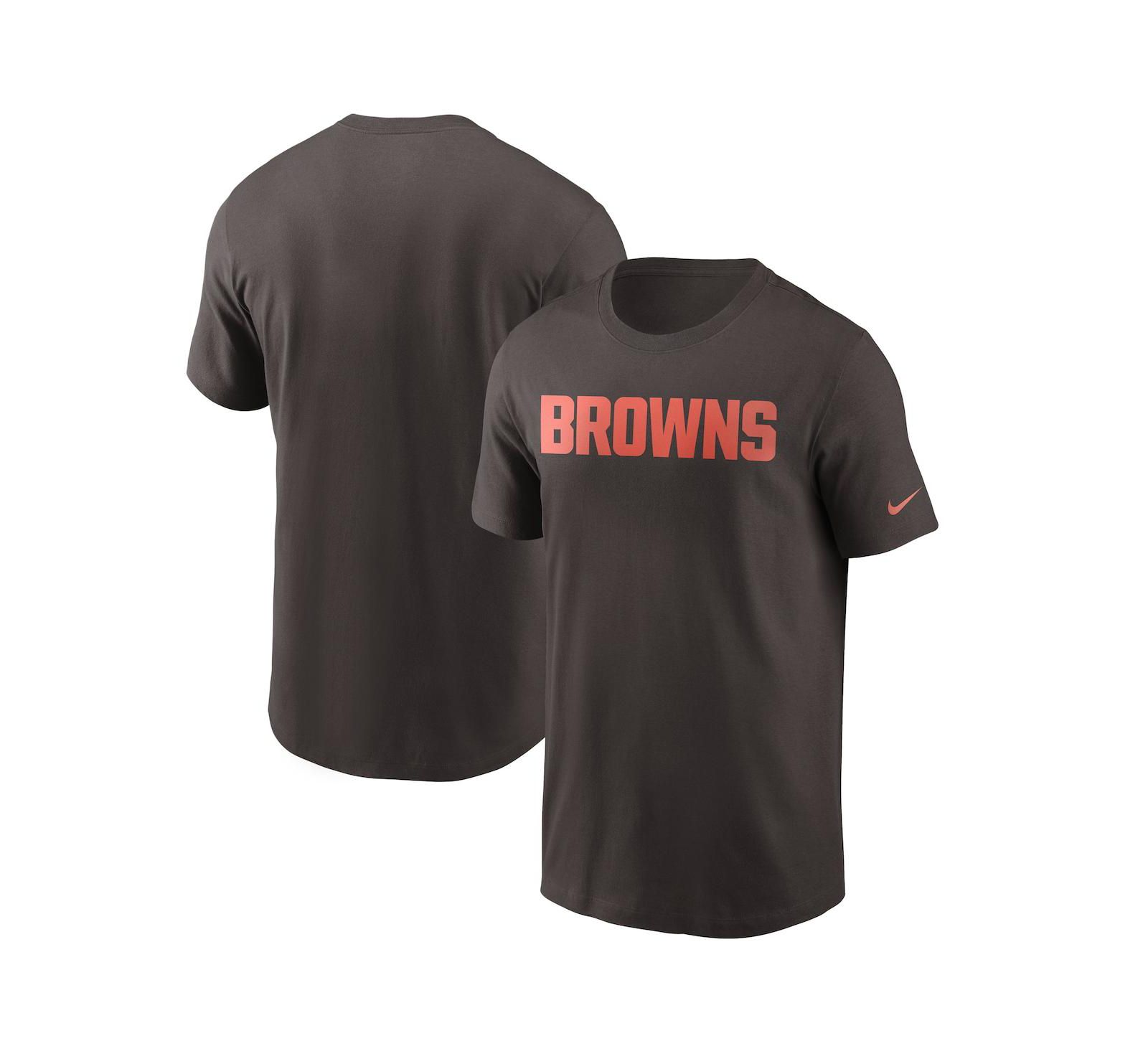 Мужская футболка Nike Brown Cleveland Browns Team Wordmark