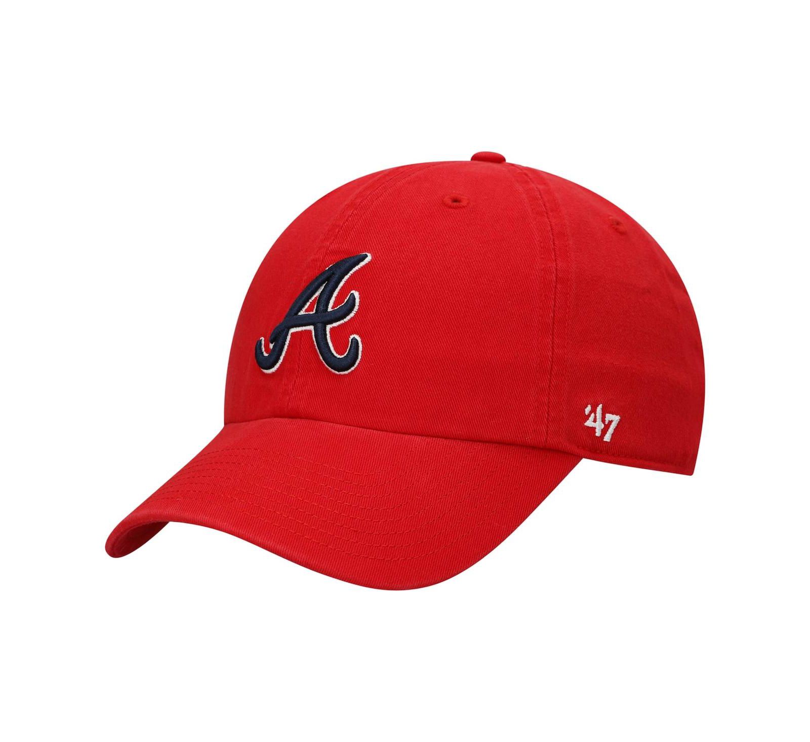 Мужская кепка '47 Brand Red Atlanta Braves Team Clean Up Adjustable