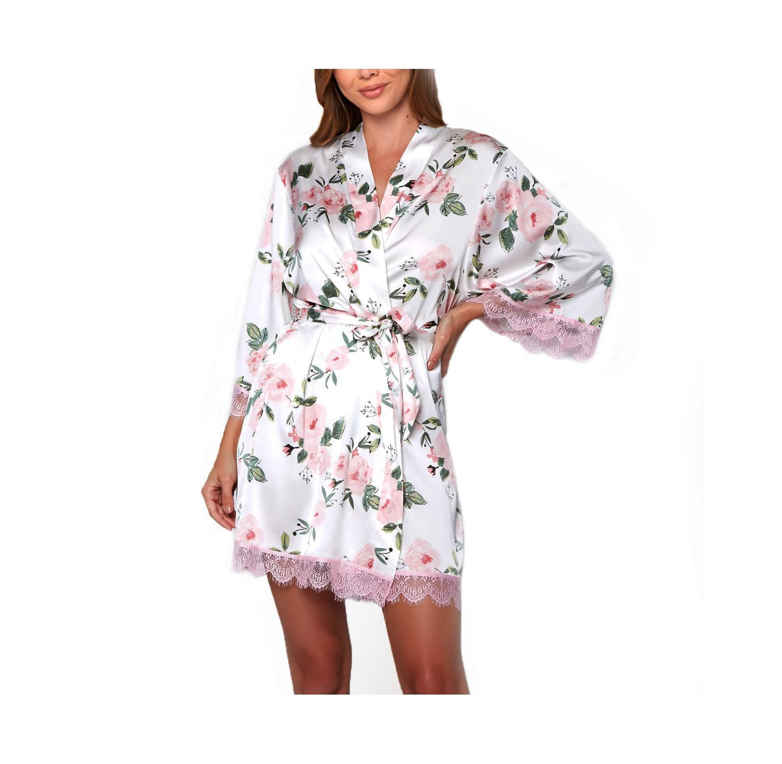 Women's Willow Satin with Lace Robe
