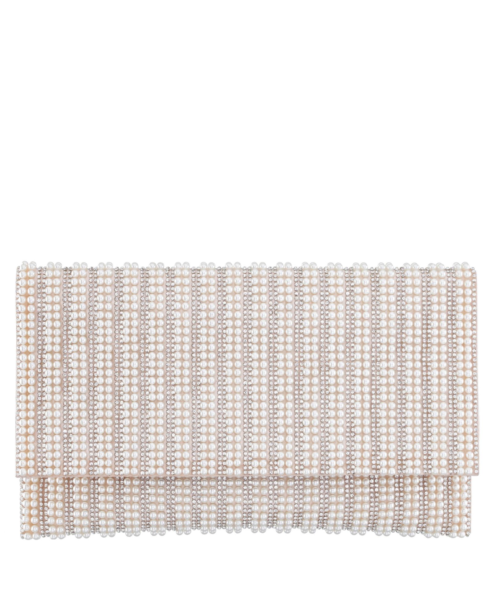 Women's Allover Imitation Pearl and Crystal Envelope Clutch