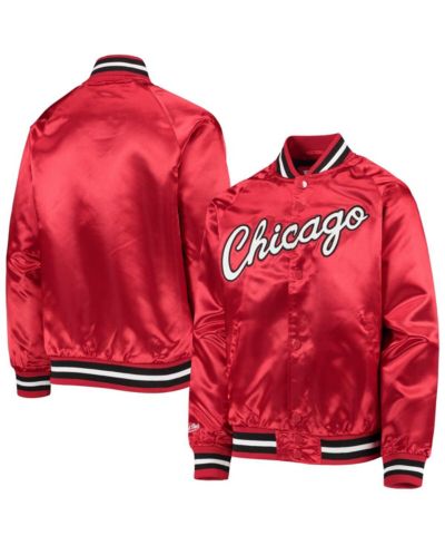 Куртка Mitchell & Ness Red Chicago Bulls Hardwood Classics Satin Raglan Full-Snap для мальчиков и девочек