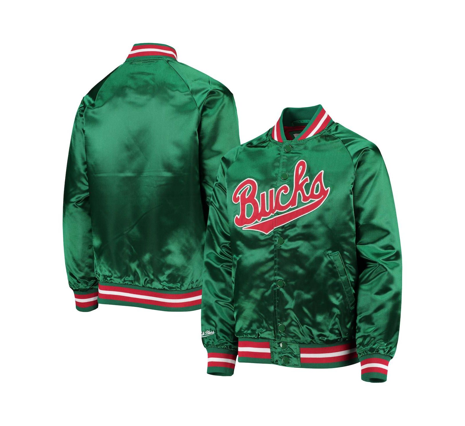 Детская куртка Mitchell & Ness Milwaukee Bucks Hardwood Classics Satin Raglan Full-Snap