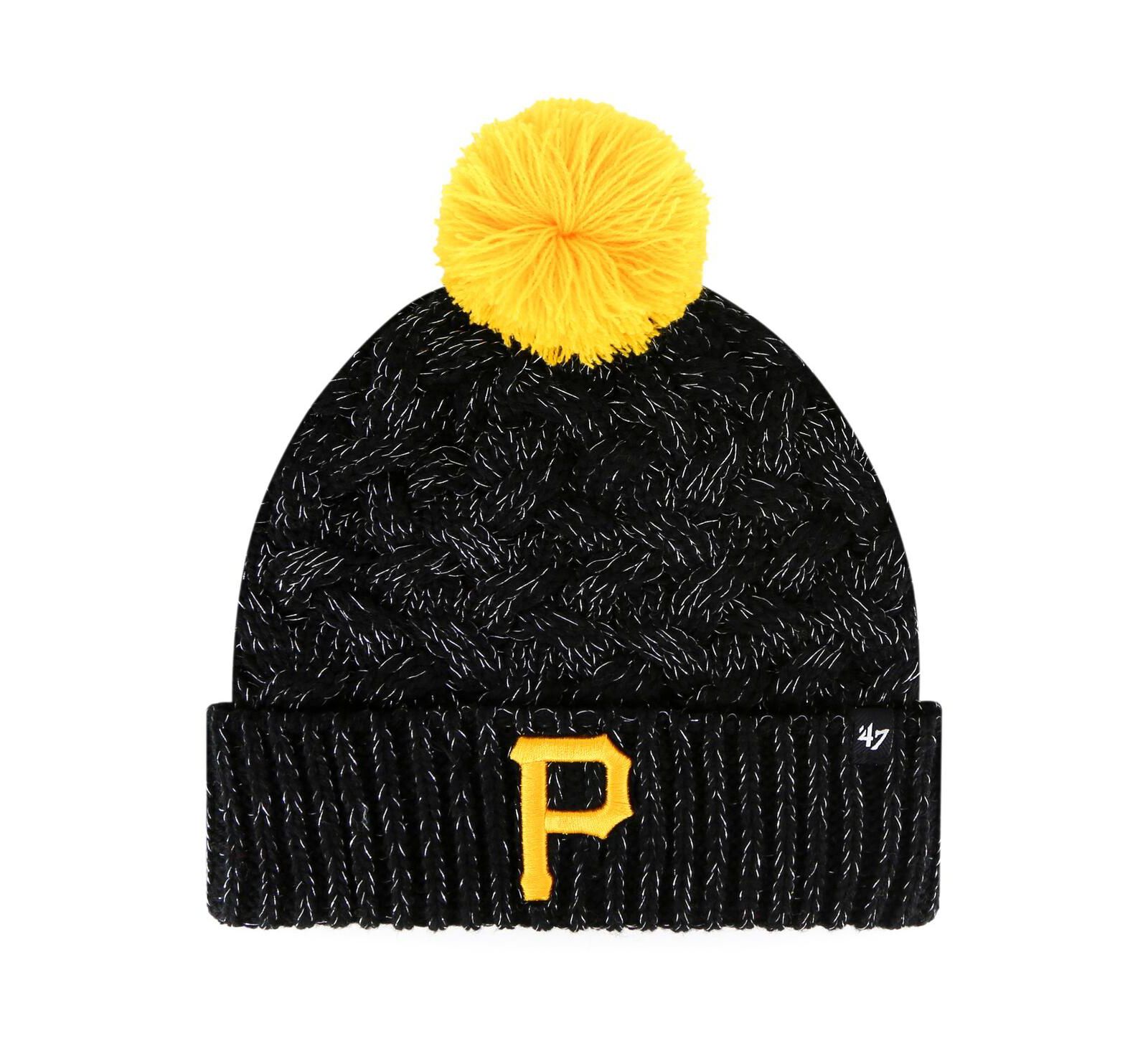 Кепка '47 Black Pittsburgh Pirates Knit Cuffed с помпоном Женский