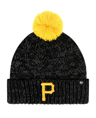 Кепка '47 Black Pittsburgh Pirates Knit Cuffed с помпоном Женский