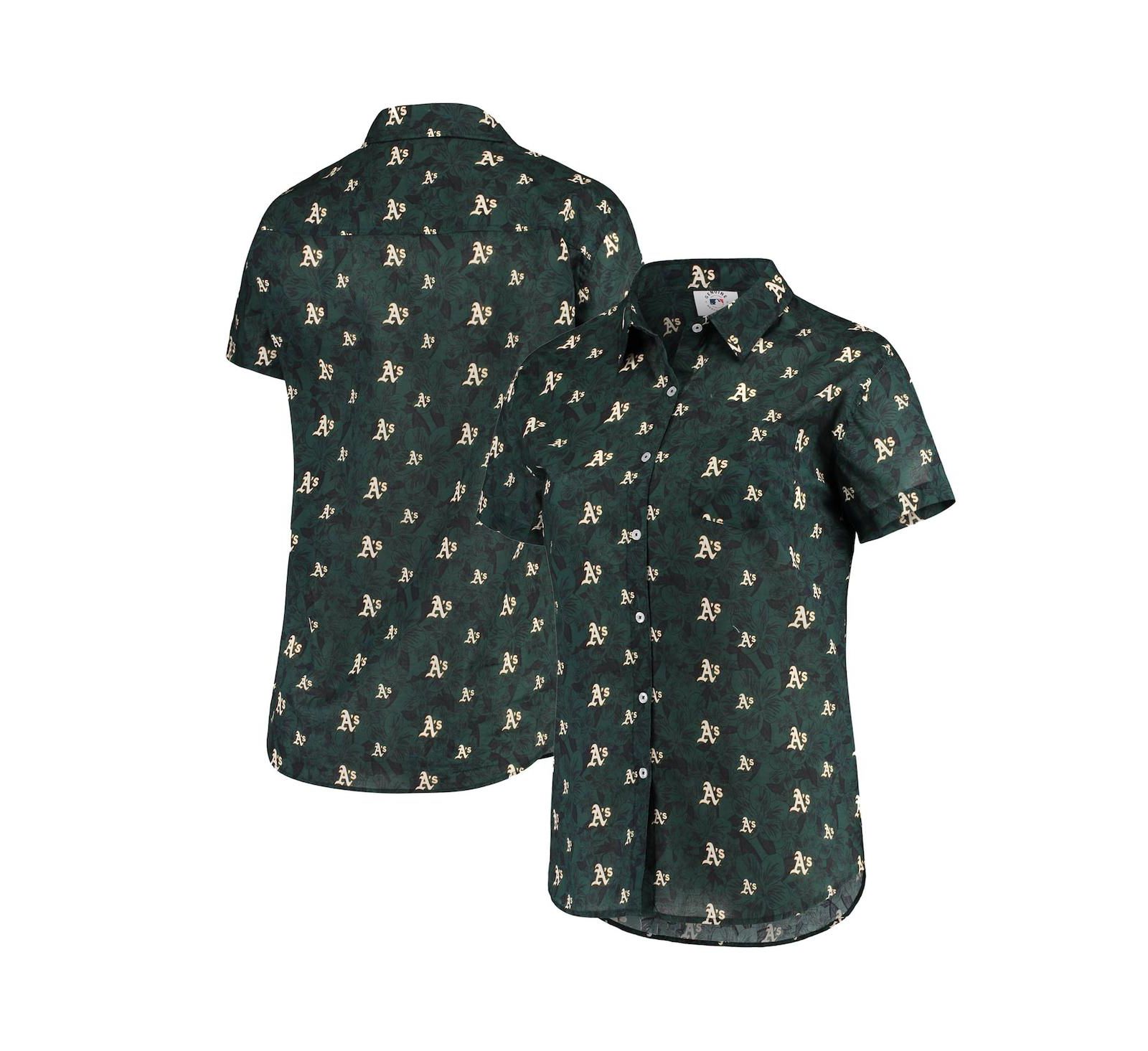 Women's FOCO Green Oakland Athletics Floral Button Up Shirt