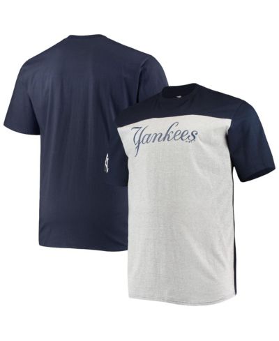 Мужская футболка Fanatics Navy, Heather Gray New York Yankees Big and Tall Colorblock