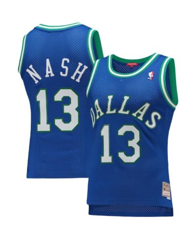 Женская джерси Mitchell & Ness Steve Nash Blue Dallas Mavericks 1998-99 Hardwood Classics Swingman