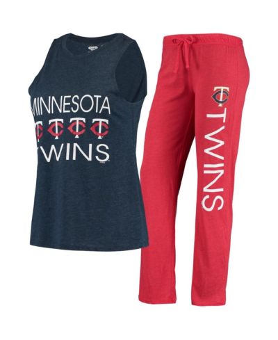 Женский комплект Concepts Sport Red, Navy Minnesota Twins Meter Muscle Tank Top and Pants Sleep Set