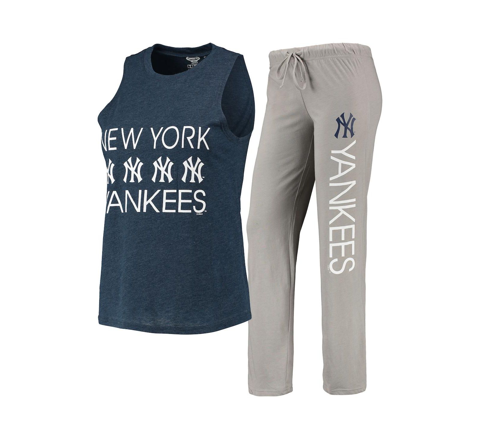 Женский комплект из майки и брюк Concepts Sport Sport Gray, Navy New York Yankees