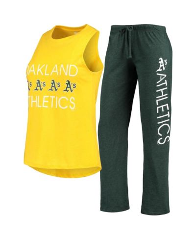 Женский комплект для сна Concepts Sport: майка и брюки Oakland Athletics Green, Gold