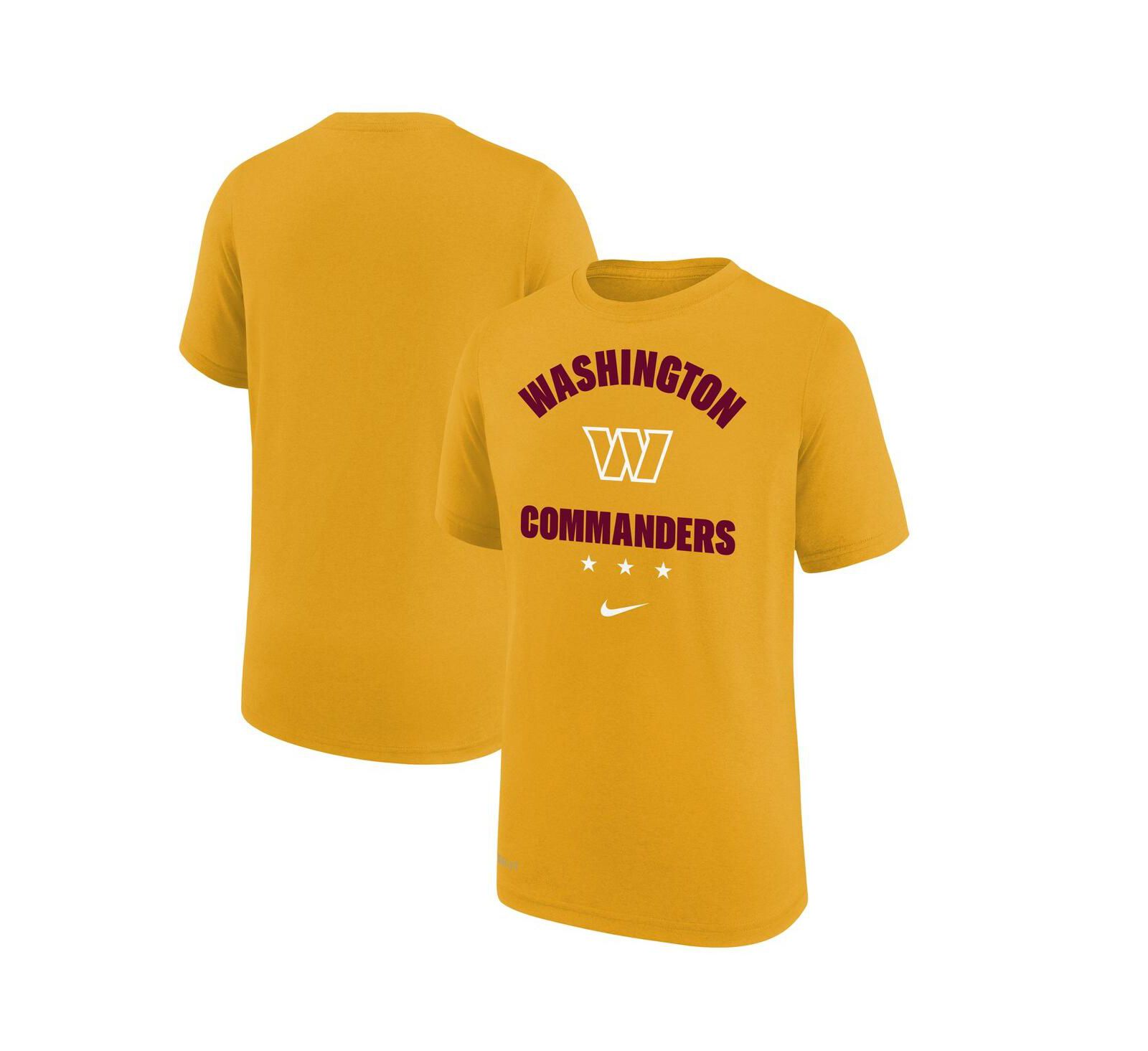 Big Boys Nike Gold Washington Commanders Team Athletic Performance T-shirt