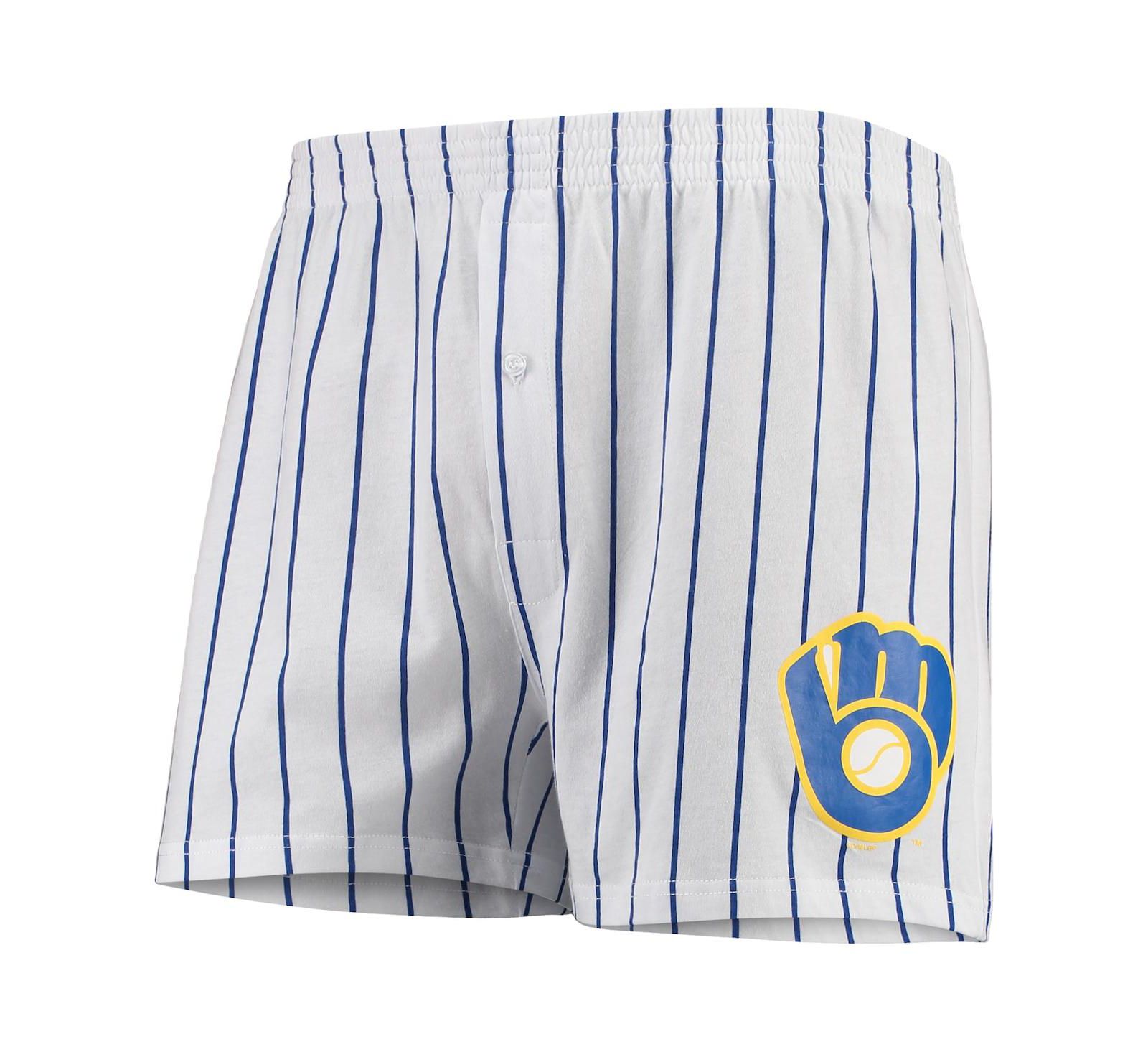 Men's Concepts Sport White Milwaukee Brewers Vigor Boxer Shorts