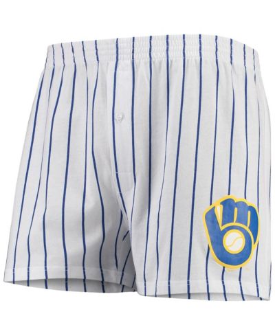 Men's Concepts Sport White Milwaukee Brewers Vigor Boxer Shorts