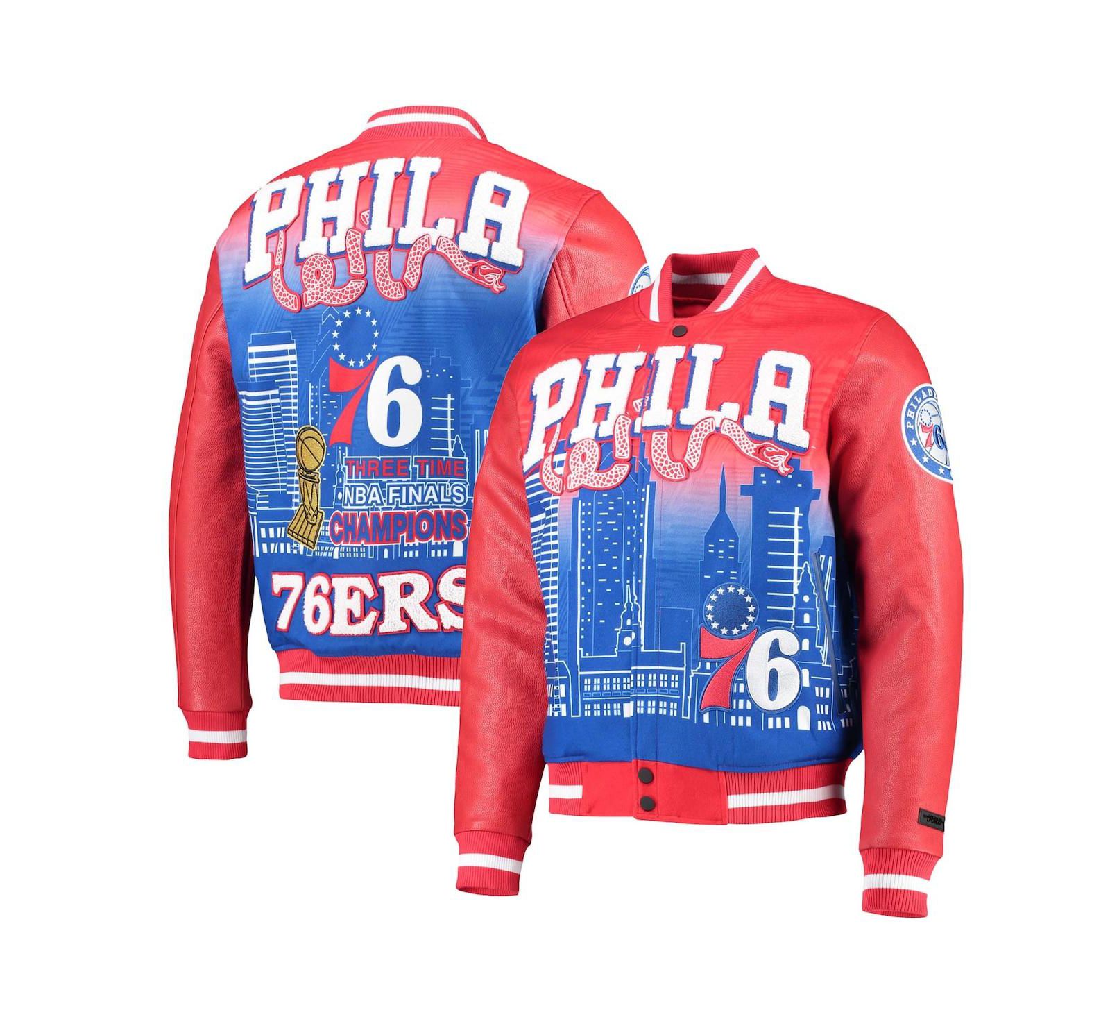 Мужская куртка Pro Standard Red Philadelphia 76ers Remix Varsity Full-Zip