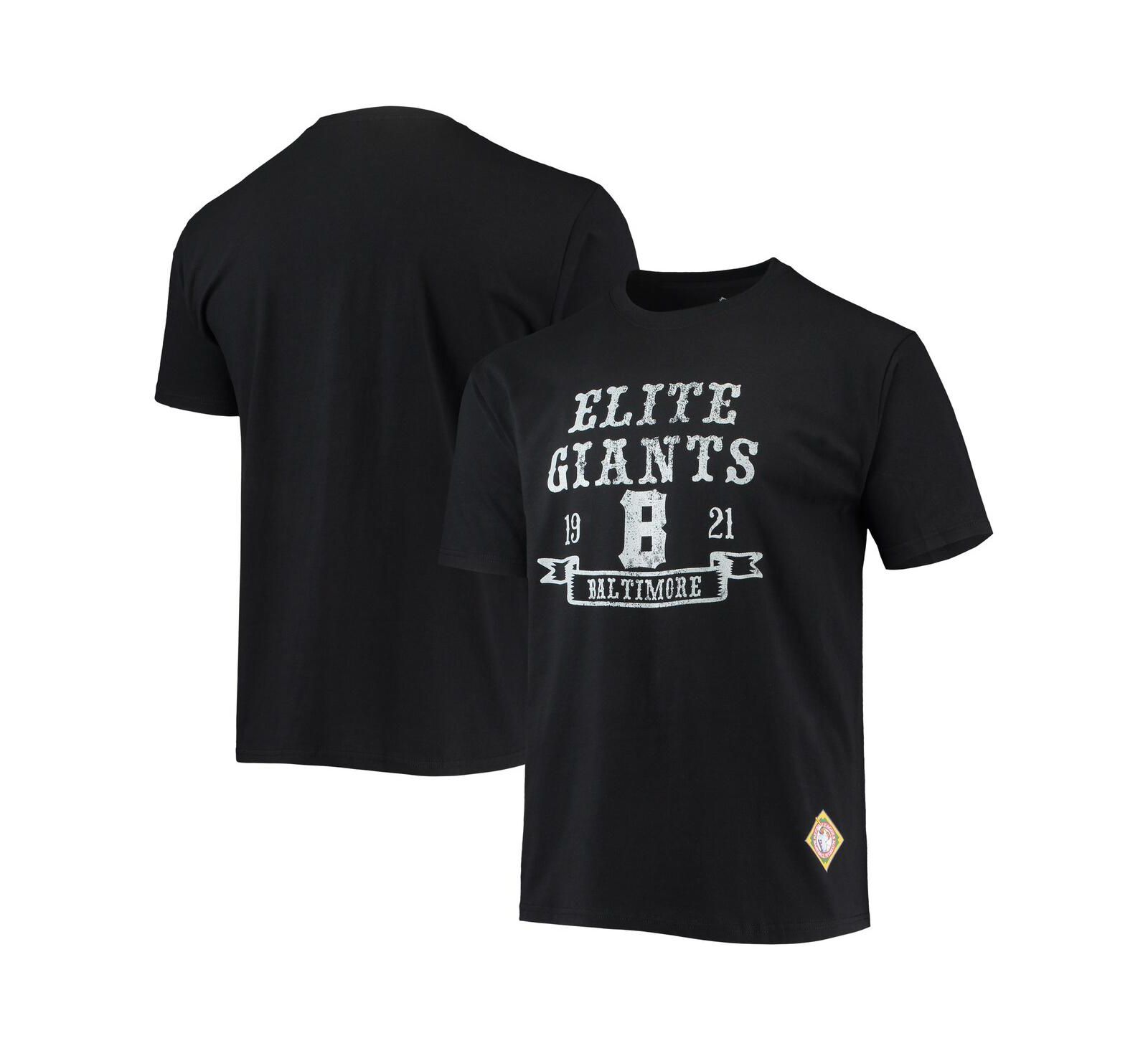 Men's Stitches Black Baltimore Elite Giants Negro League Wordmark T-shirt