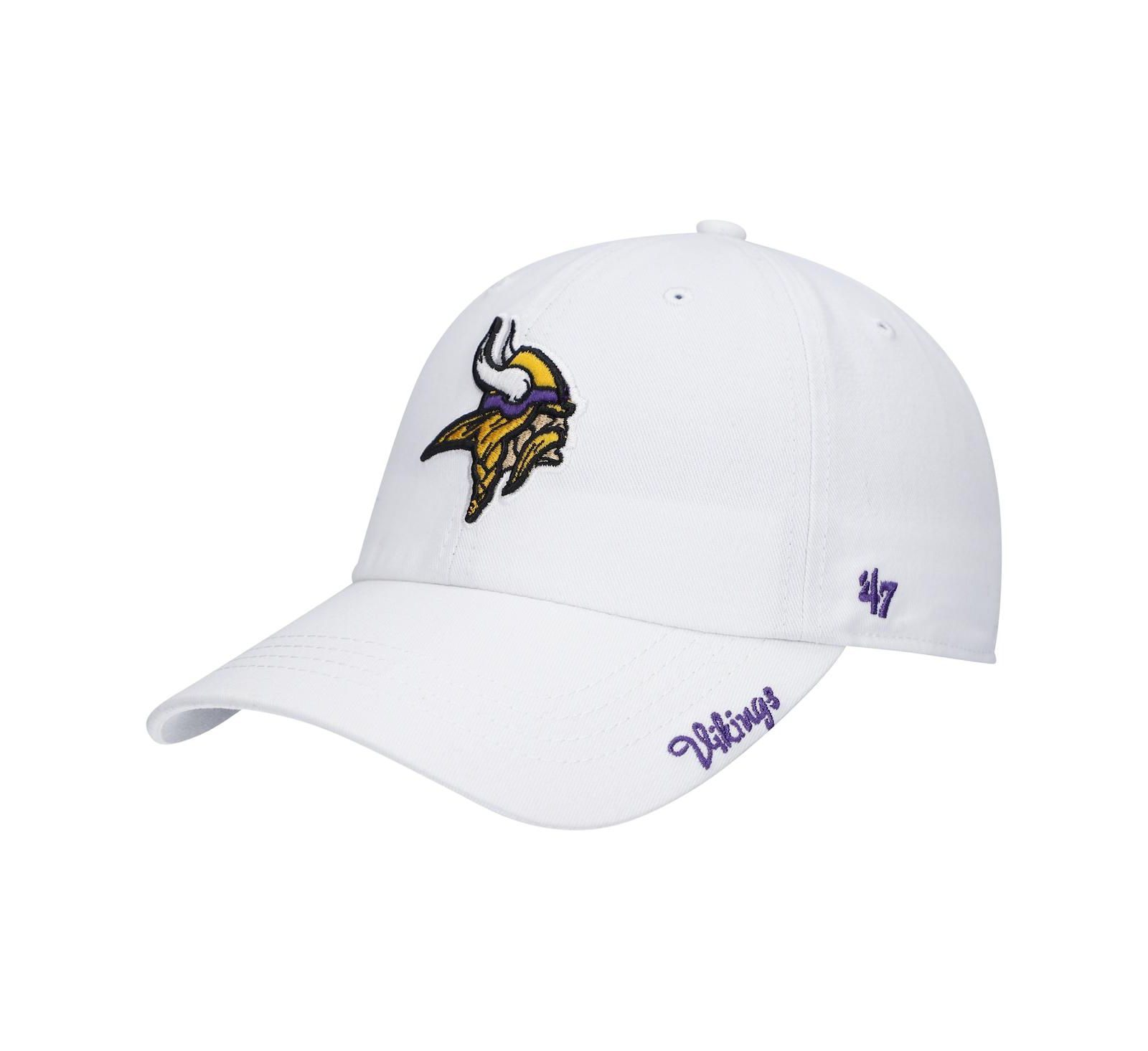 Women's '47 White Minnesota Vikings Miata Clean Up Logo Adjustable Hat